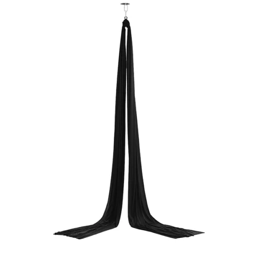 Επαγγελματικό Σετ Aerial Silks σε Μαύρο: Ύφασμα, Βάση, Καραμπίνερ και Figure 8