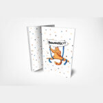 Aerial silks notebook with cute character and dots design